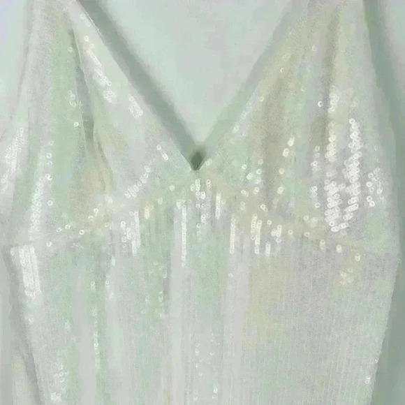 NEW! AMSALE Sequin Mini Dress with Tulle Overlay - Picture 3 of 6